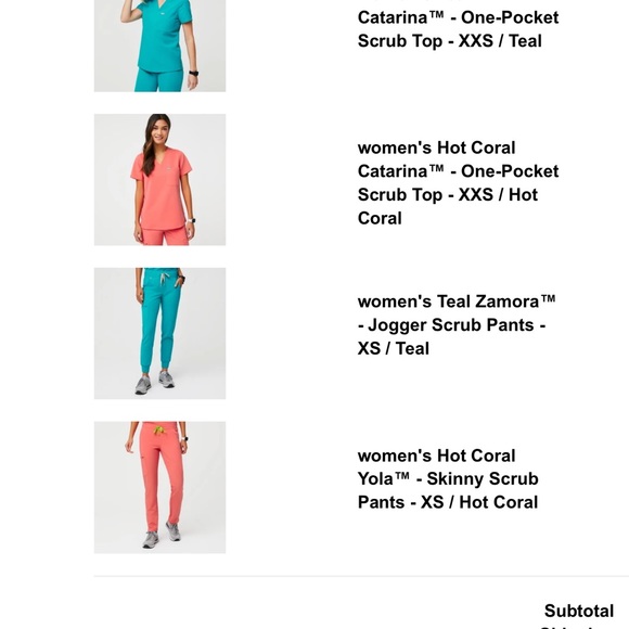 Figs Coral scrub set - Picture 6 of 9